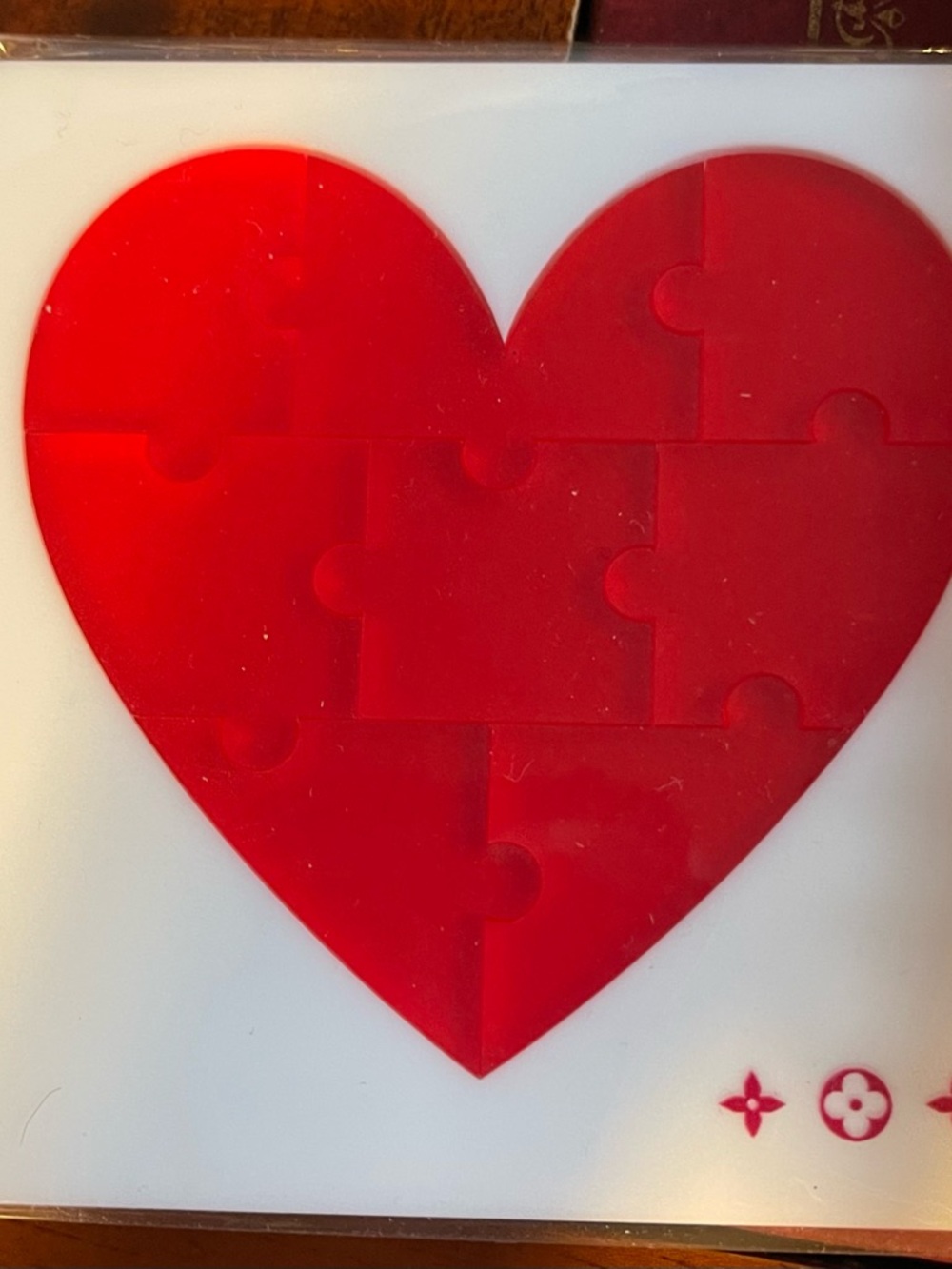 Louis Vuitton Red Heart Puzzle Tray